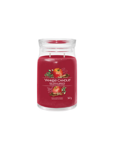 Red Apple Wreath signature candela grande