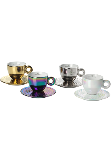 Set di 4 tazze da cappuccino Illy Art Collection, design esclusivo di John Armleder.